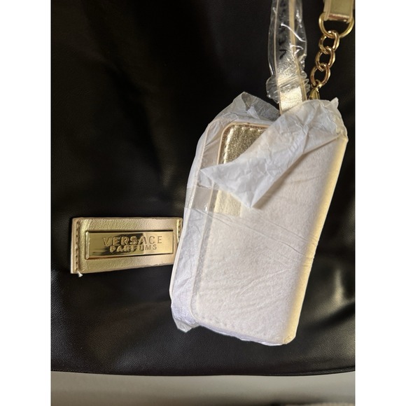 Versace Black‎ Leather Tote + Champagne Wallet – Authentic Luxury Set 💼✨
